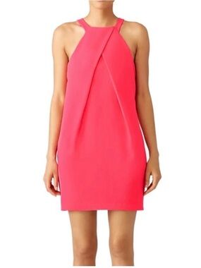 Trina Turk Felisha Crepe Halter Dress Size 6 Pink Swizzle